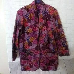 Handmade Home sewin floral print women's jacket 2X